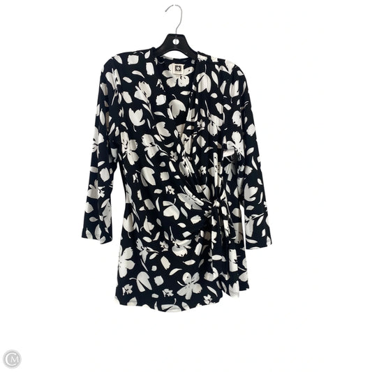 Top Long Sleeve By Anne Klein In Floral Print, Size: L