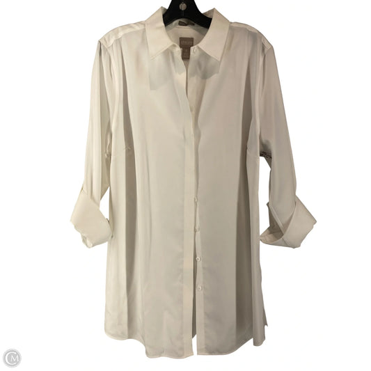 Top Long Sleeve By Chicos In White, Size: L