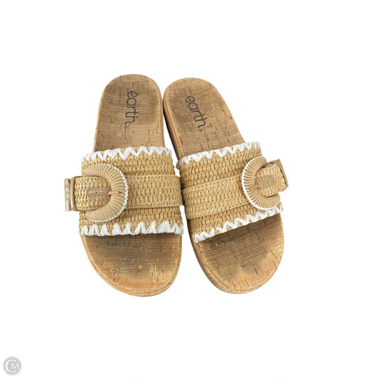 Sandals Heels Platform By Earth In Cream, Size: 8