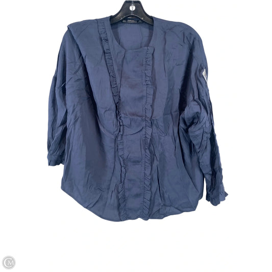 Top Long Sleeve By Zara In Navy, Size: S
