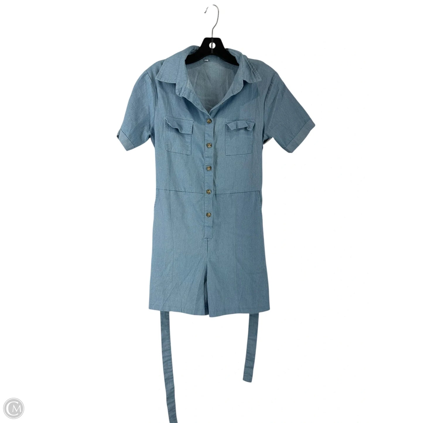 Romper By Clothes Mentor In Blue Denim, Size: M