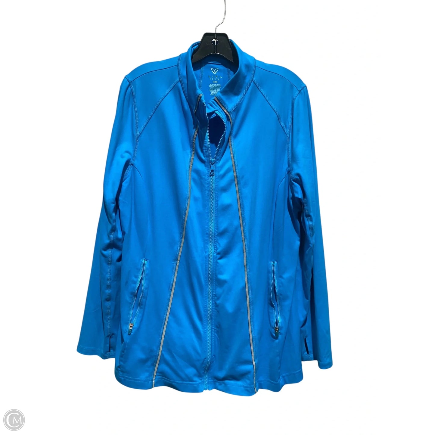 Athletic Jacket By Livi Active In Blue, Size: 18