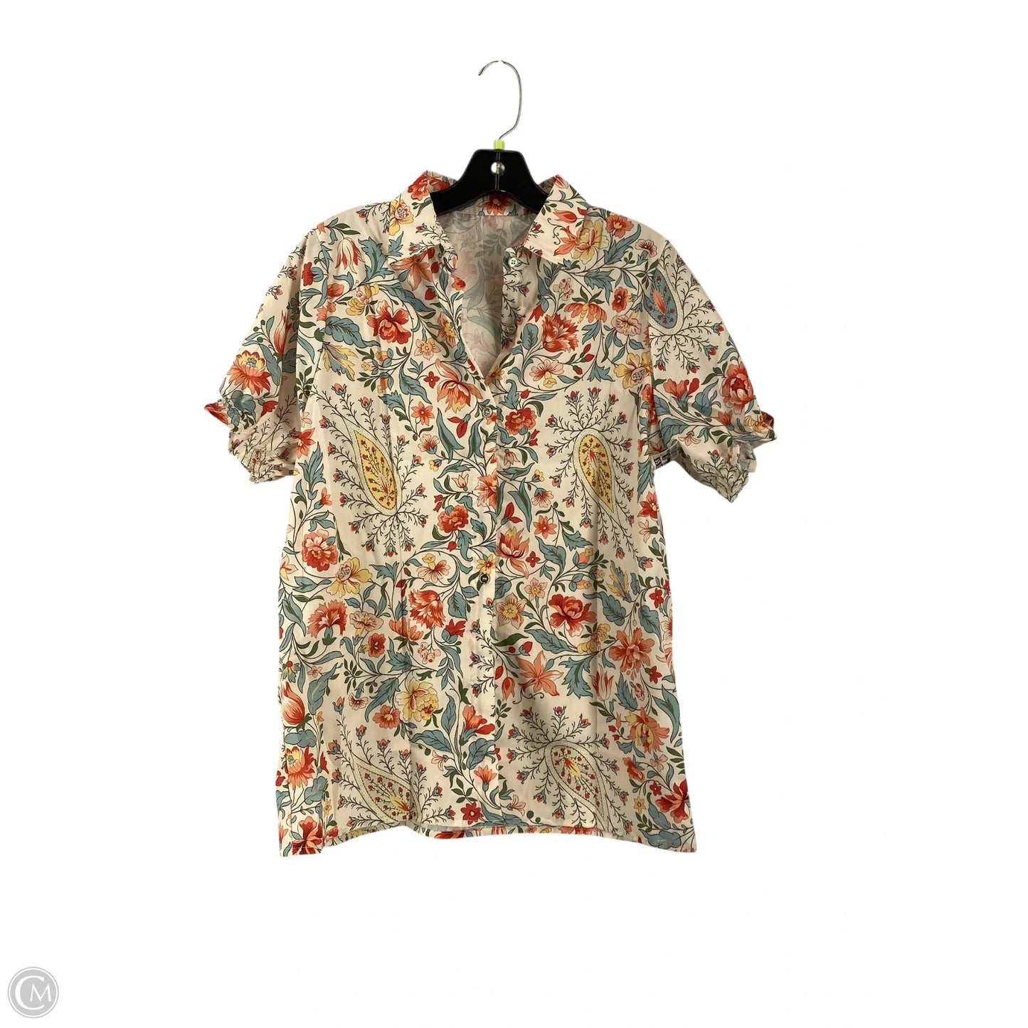 Top Short Sleeve By Clothes Mentor In Floral Print, Size: L