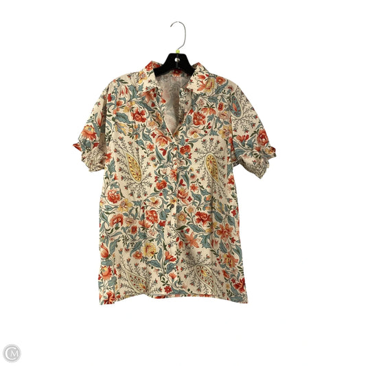 Top Short Sleeve By Clothes Mentor In Floral Print, Size: L