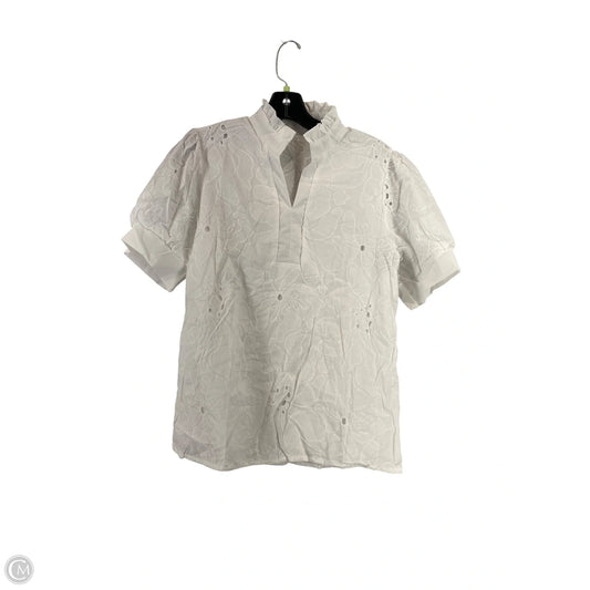 Top Short Sleeve By Clothes Mentor In White, Size: L