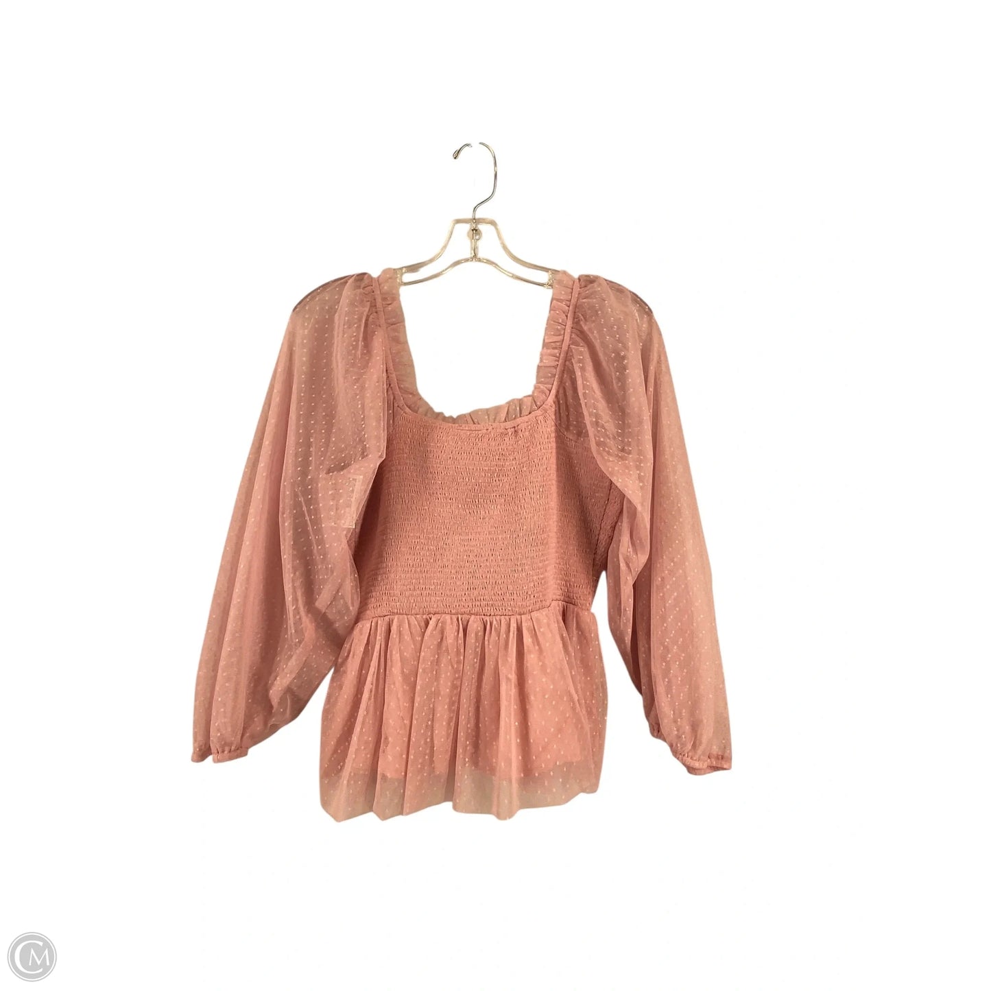 Top Long Sleeve By Entro In Pink, Size: L
