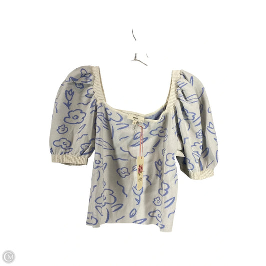 Top Short Sleeve By Entro In Blue & White, Size: L