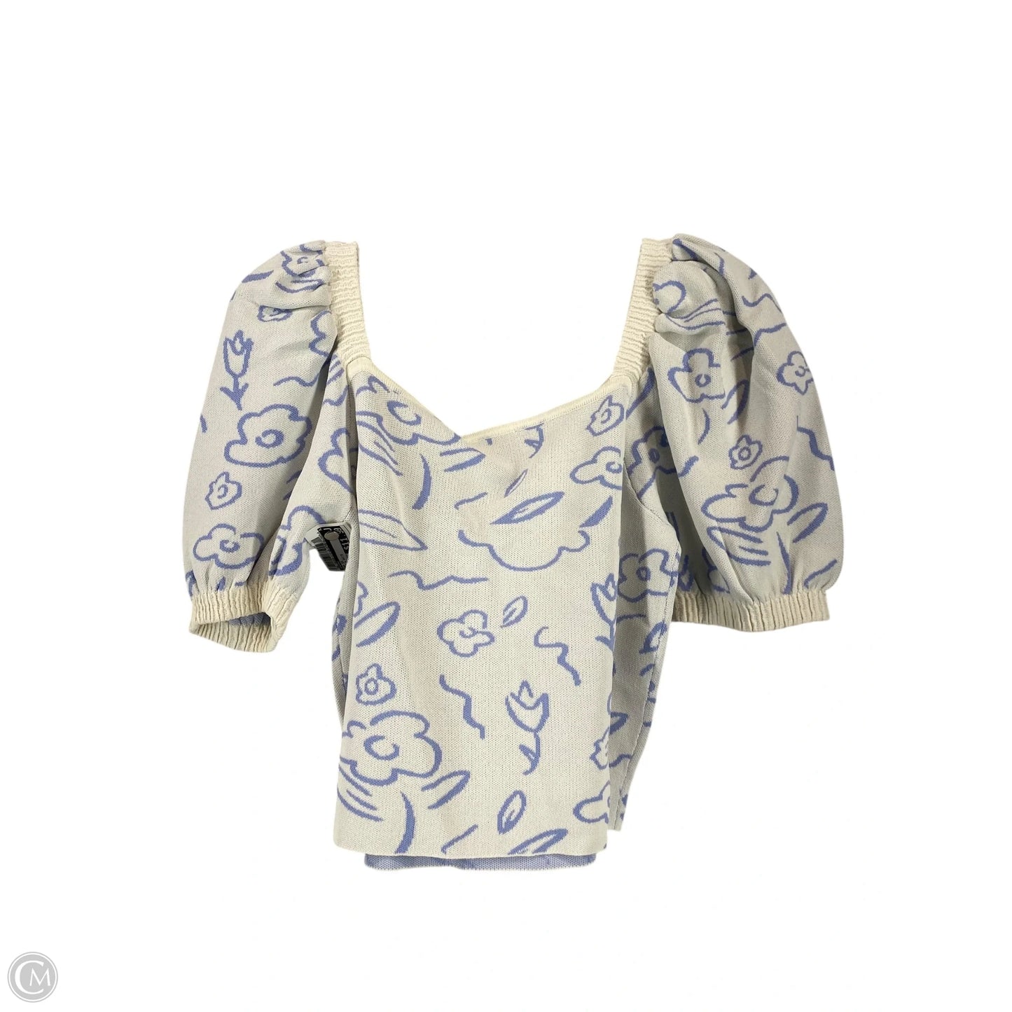 Top Short Sleeve By Entro In Blue & White, Size: L