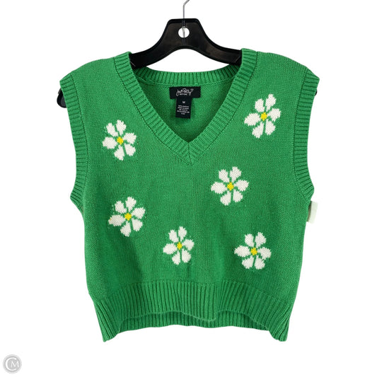 Vest Sweater By Just Polly In Green, Size: M