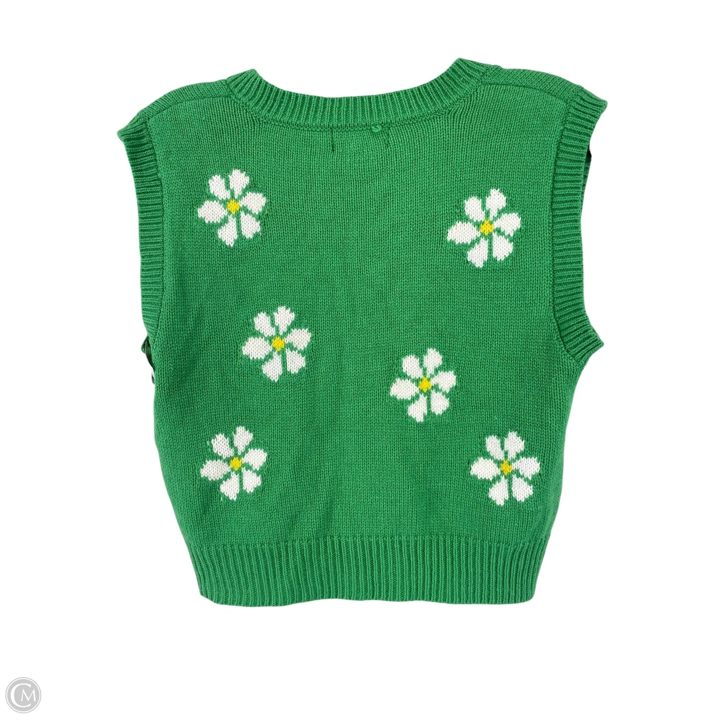 Vest Sweater By Just Polly In Green, Size: M