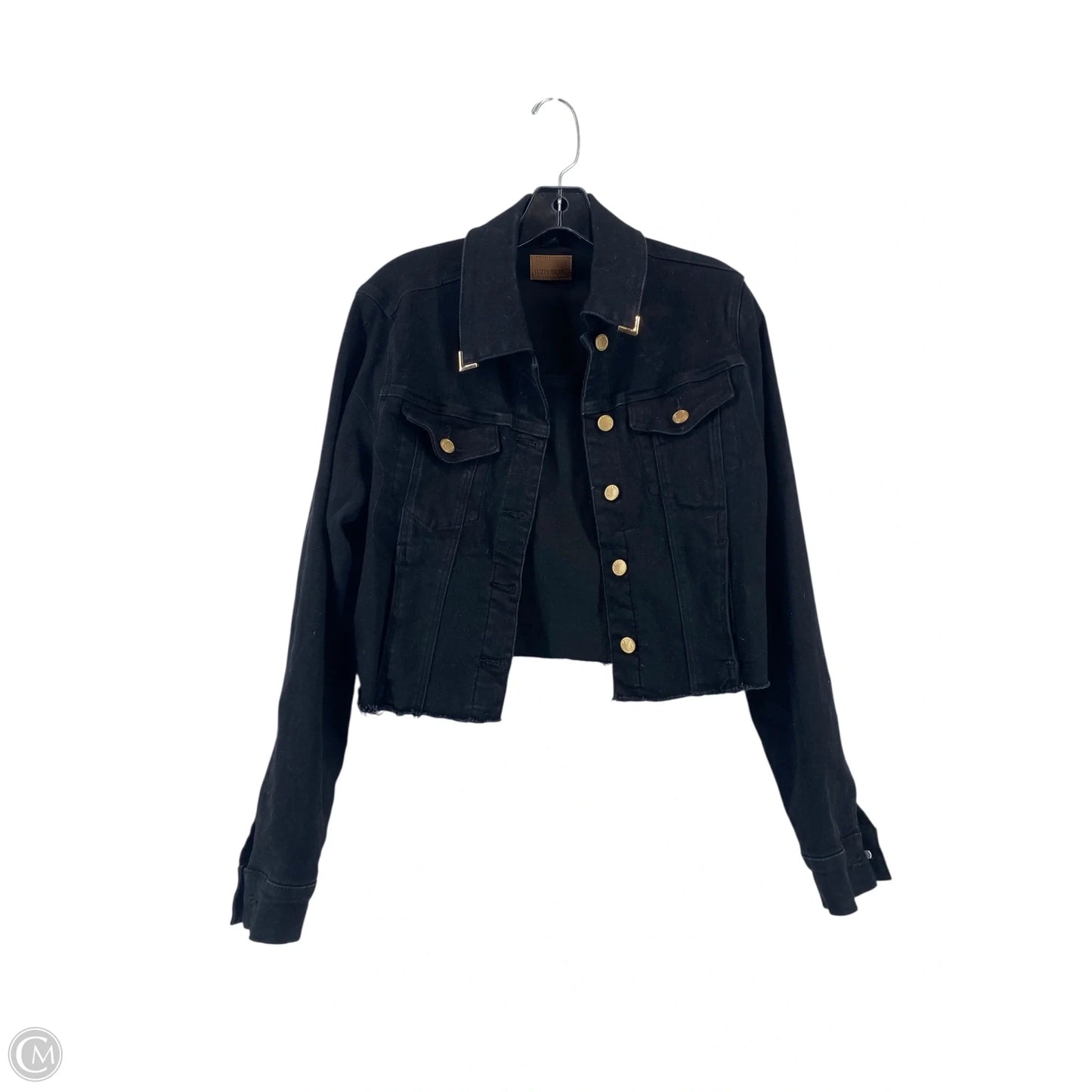 Jacket Denim By Judy Blue In Black Denim, Size: M