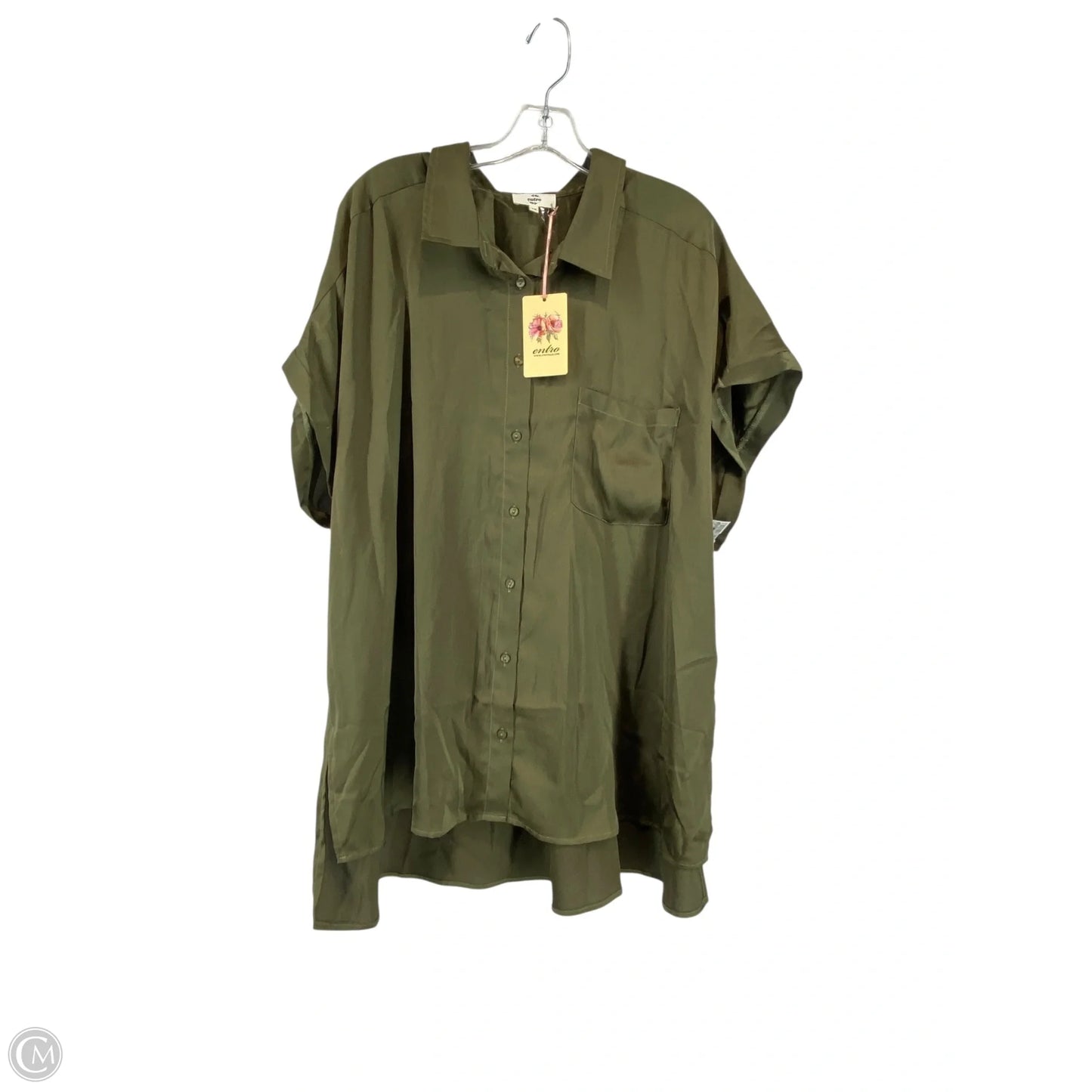 Top Short Sleeve By Entro In Green, Size: 1x