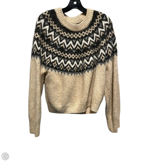 Sweater By Abercrombie And Fitch In Brown & Cream, Size: L