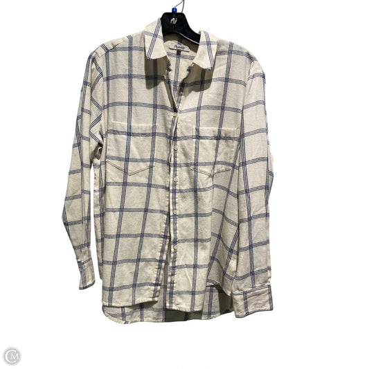Top Long Sleeve By Madewell In Plaid Pattern, Size: S