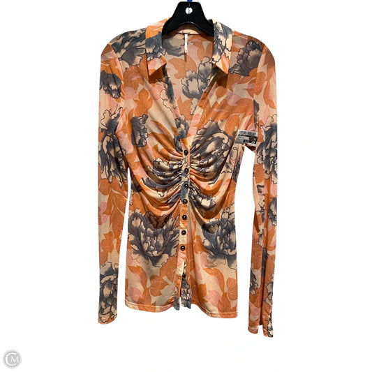 Top Long Sleeve By Free People In Floral Print, Size: S
