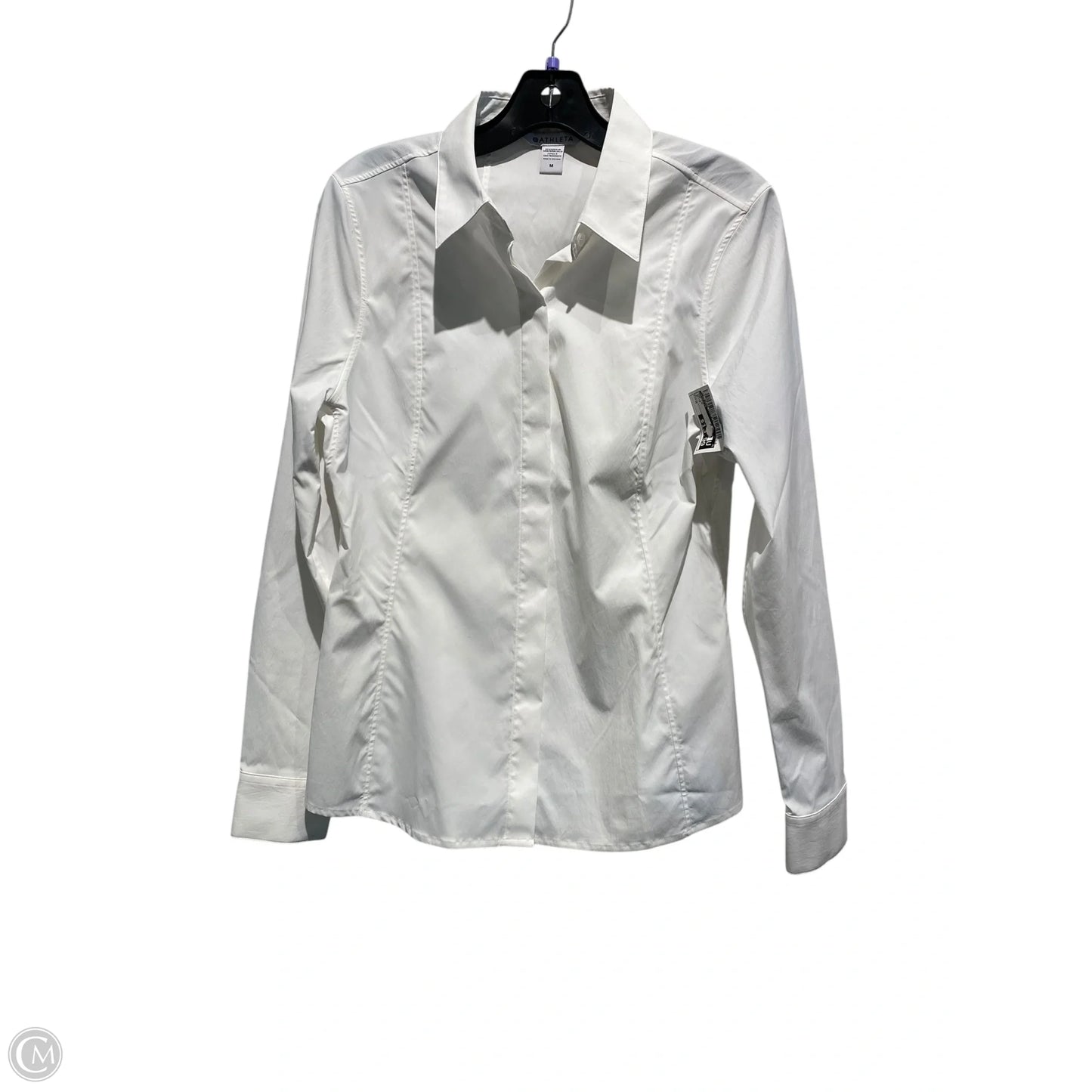 Top Long Sleeve By Athleta In White, Size: M