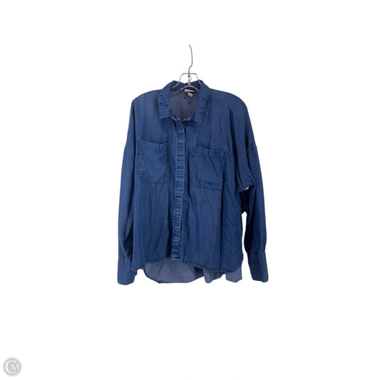 Top Long Sleeve By A New Day In Blue Denim, Size: M