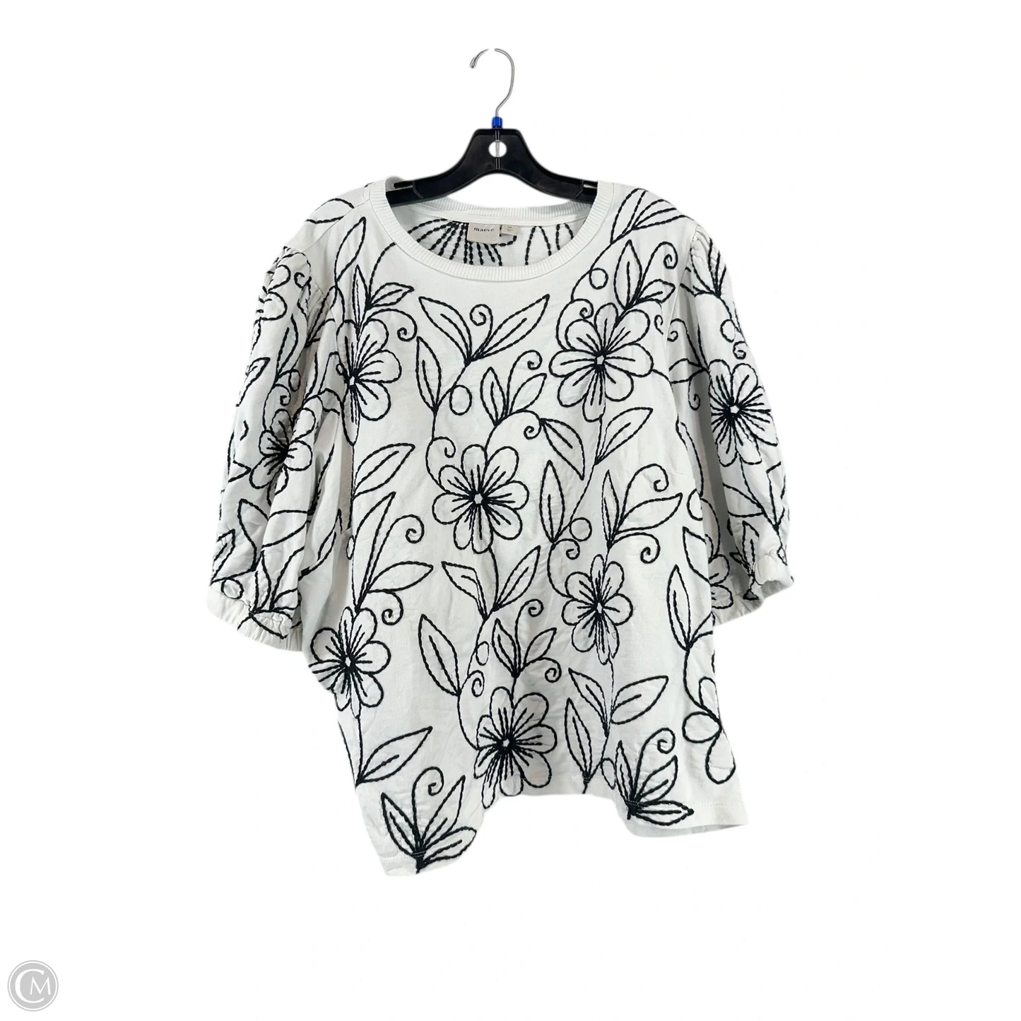 Top Short Sleeve By Maeve In Black & White, Size: 3x