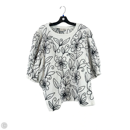 Top Short Sleeve By Maeve In Black & White, Size: 3x