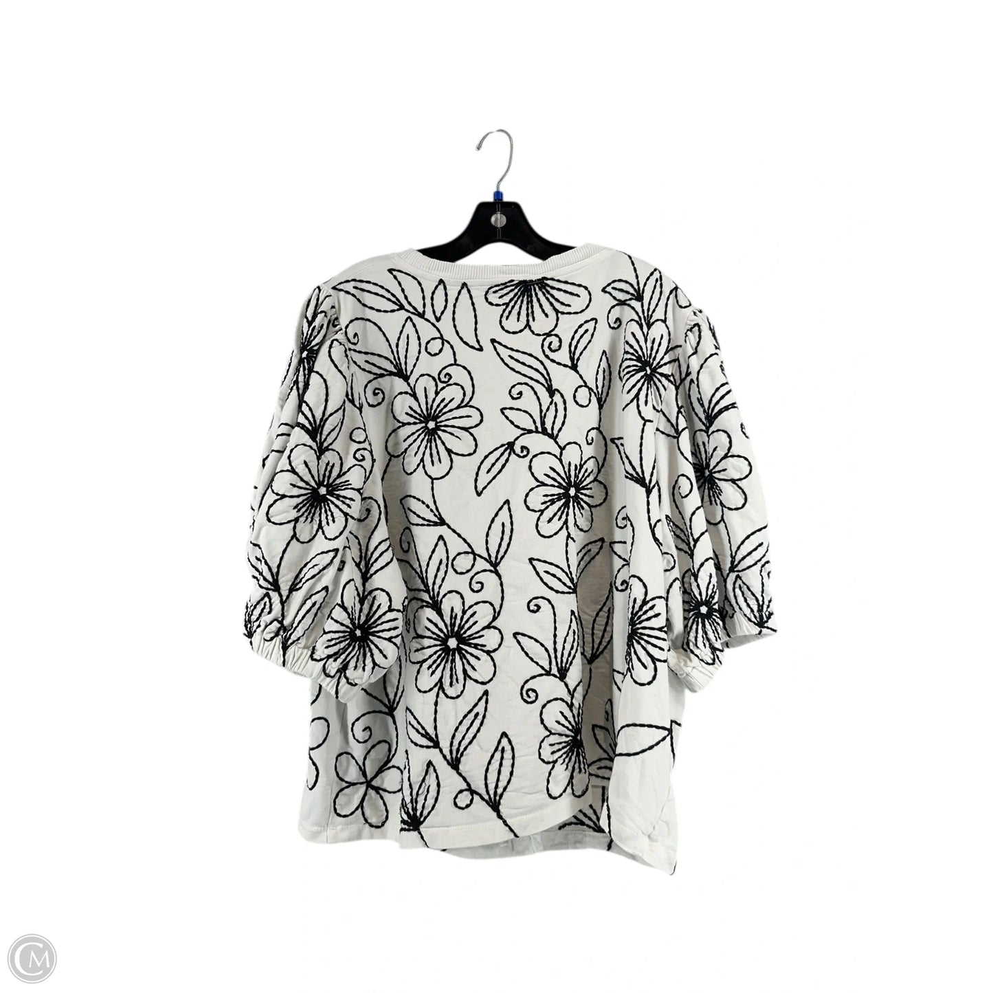 Top Short Sleeve By Maeve In Black & White, Size: 3x