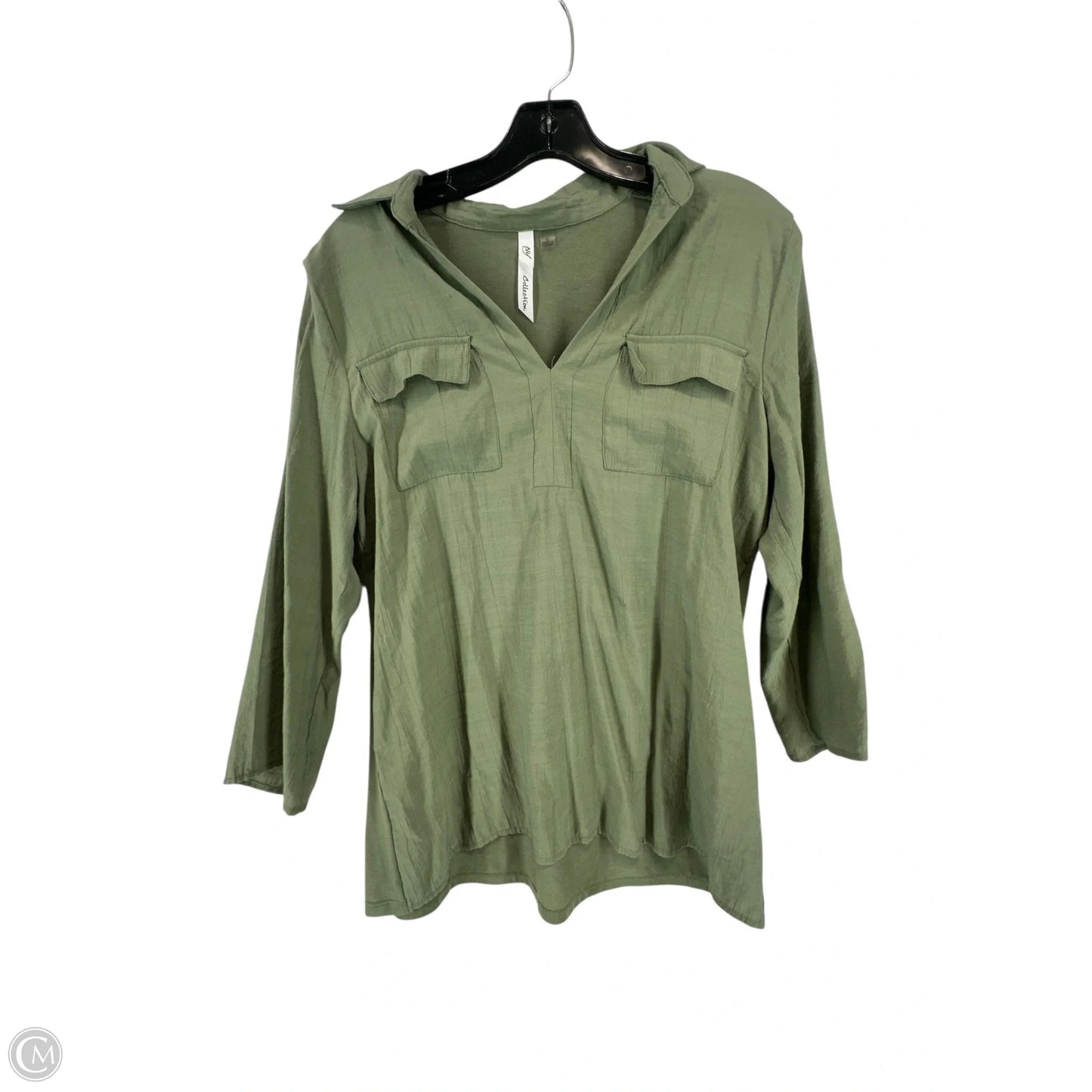 Top 3/4 Sleeve By Clothes Mentor In Green, Size: M