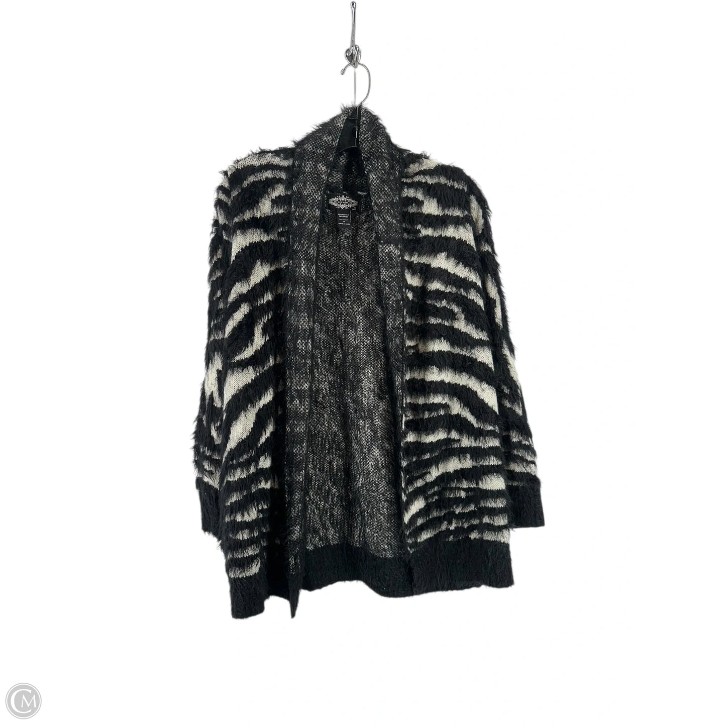Cardigan By Clothes Mentor In Black & Cream, Size: M