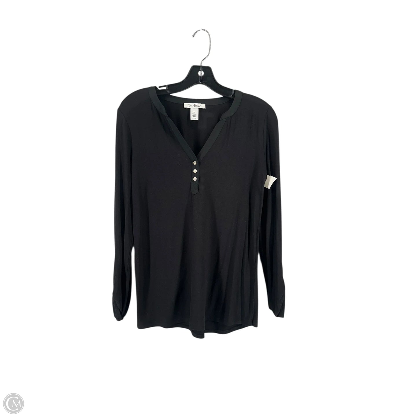 Top Long Sleeve By White House Black Market In Black, Size: Xs