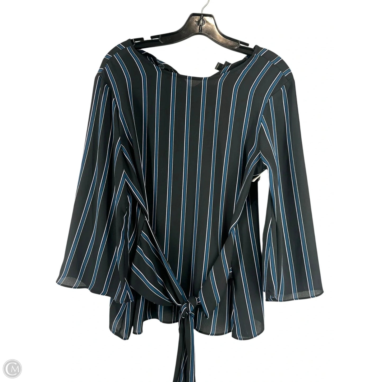 Top Long Sleeve By Worthington In Striped Pattern, Size: M