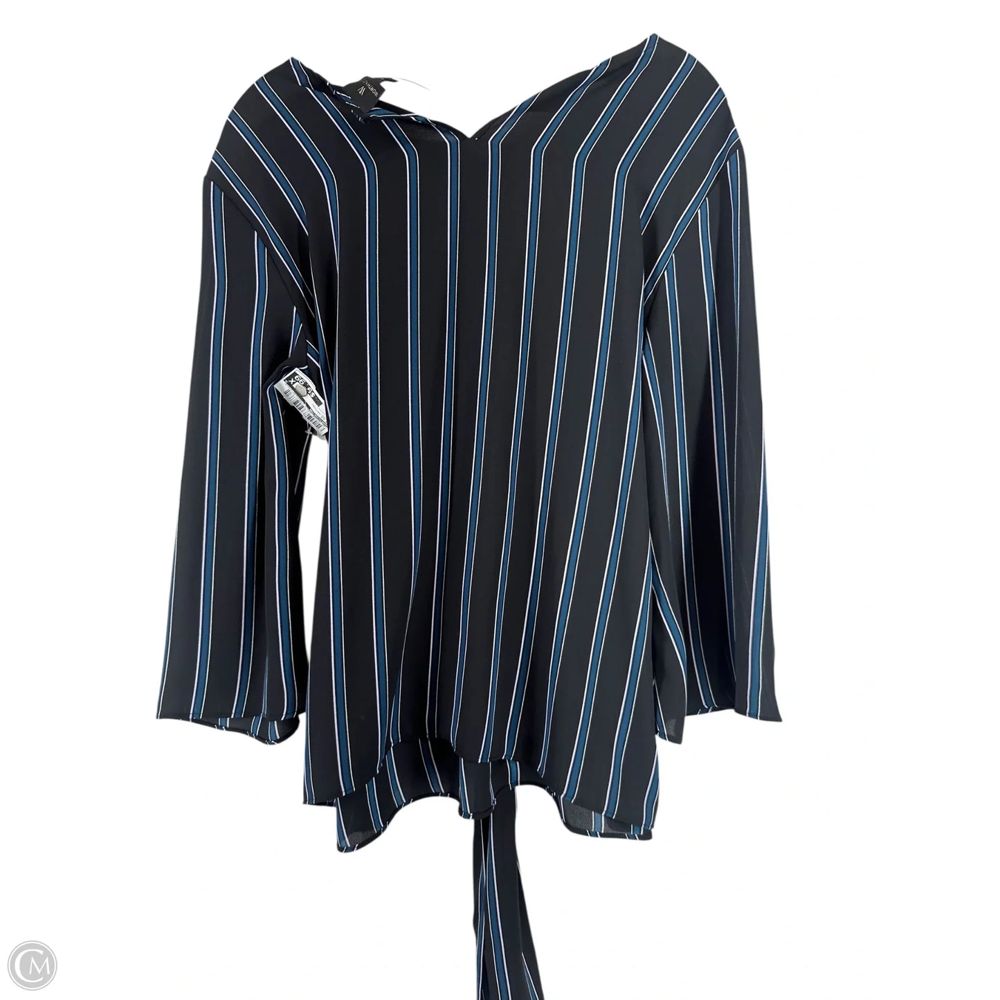 Top Long Sleeve By Worthington In Striped Pattern, Size: M