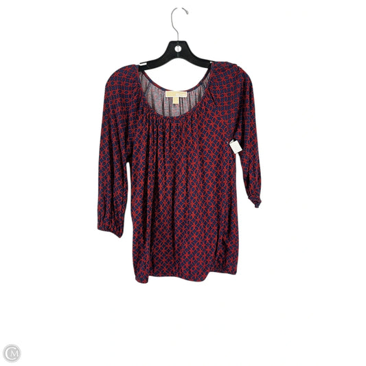 Top Long Sleeve By Michael By Michael Kors In Blue & Red, Size: Xs