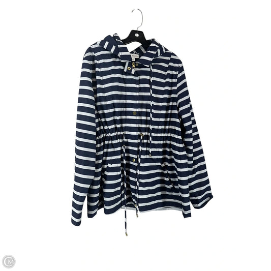 Coat Raincoat By Kim Rogers In Striped Pattern, Size: Xl
