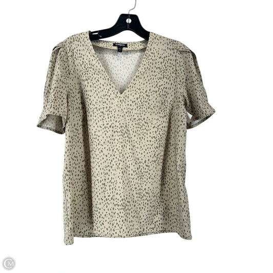 Top Short Sleeve By Express In Animal Print, Size: Xs