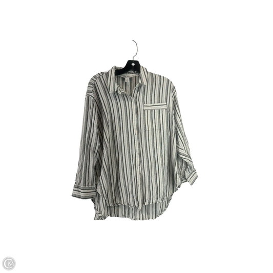Top Long Sleeve By Nine West In Striped Pattern, Size: L