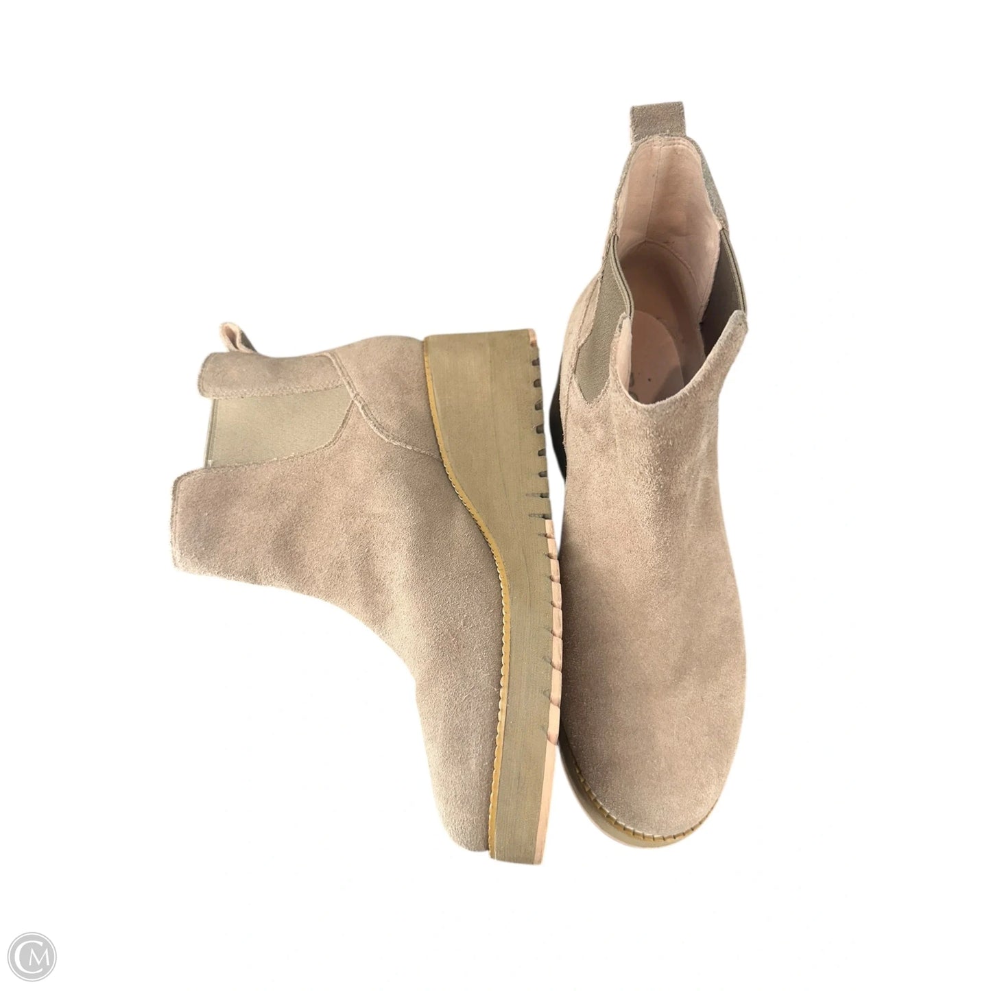 Boots Ankle Heels By Clothes Mentor In Tan, Size: 8.5