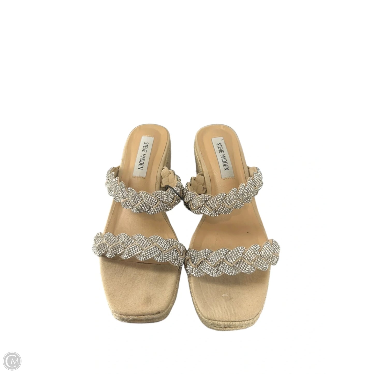 Sandals Heels Wedge By Steve Madden In Silver, Size: 8