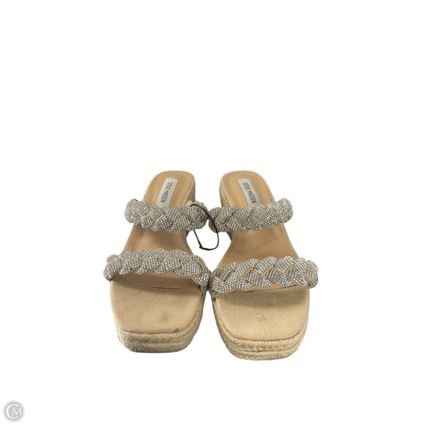 Sandals Heels Wedge By Steve Madden In Silver, Size: 8