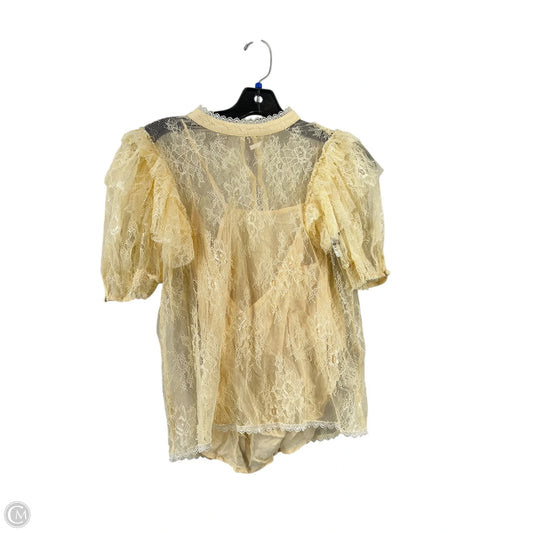 Top Short Sleeve By Free People In Cream, Size: S