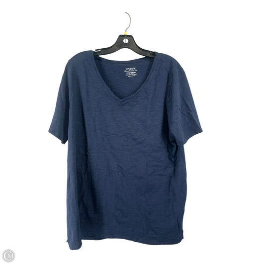 Top Short Sleeve By Chicos In Navy, Size: L