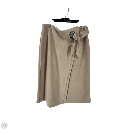 Skirt Midi By Soho Apparel In Tan, Size: L