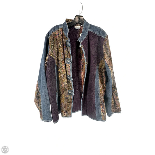Jacket Denim By Chicos In Multi-colored, Size: L
