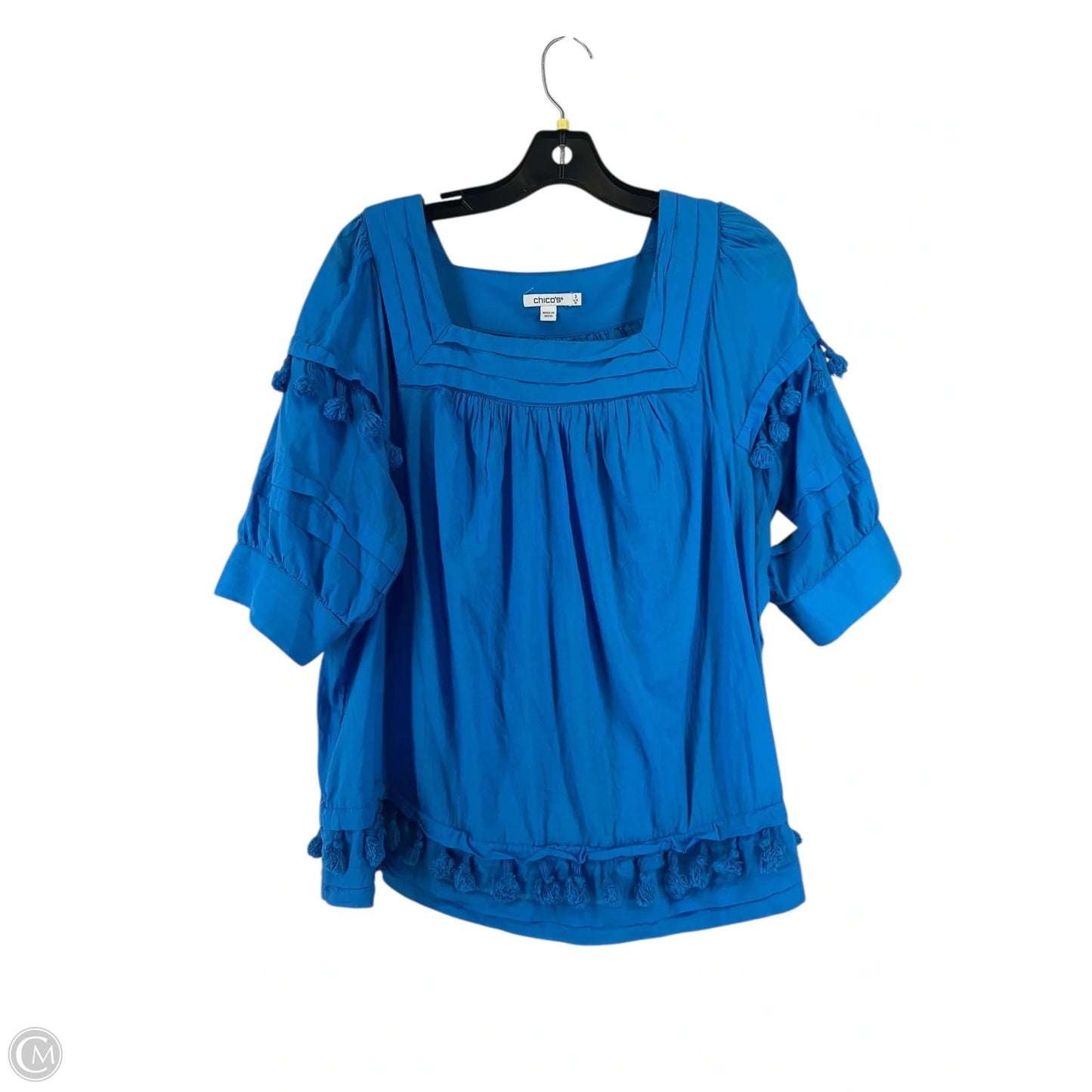 Top Short Sleeve By Chicos In Blue, Size: 16