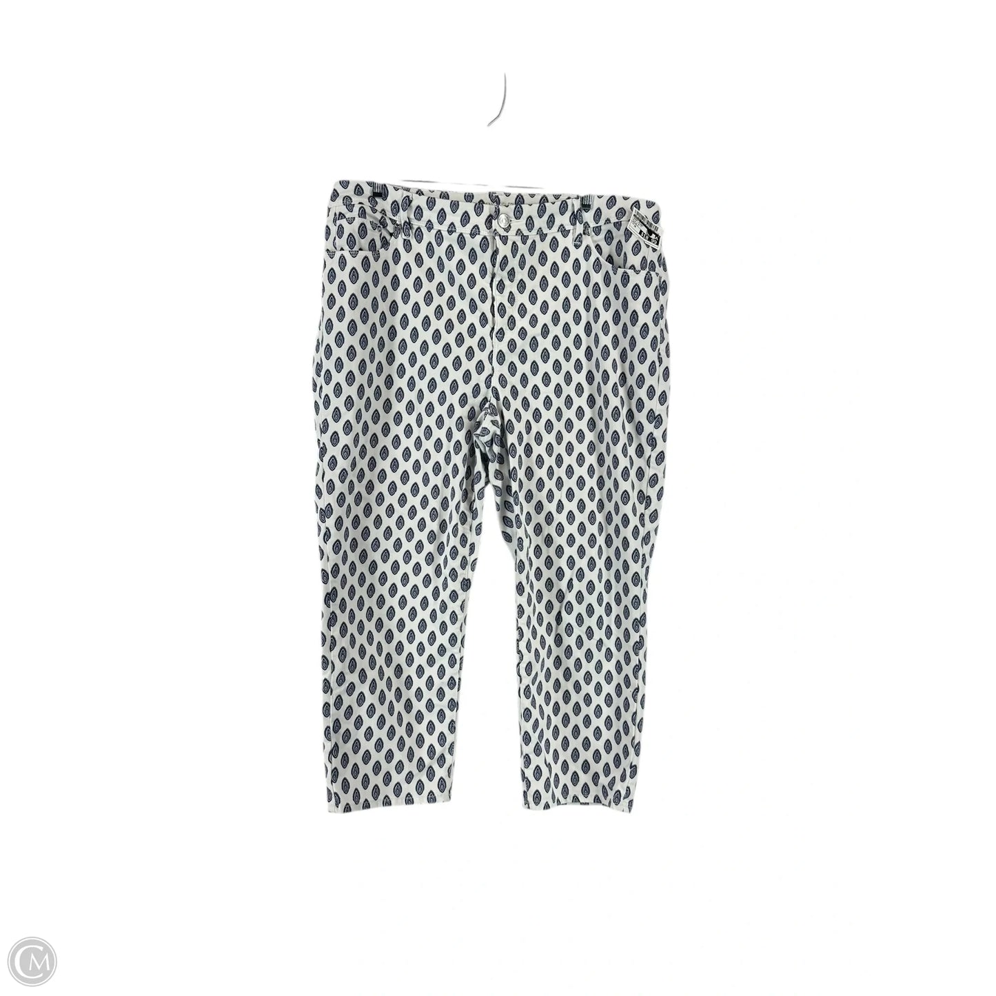 Jeans Skinny By Chicos In Blue & White, Size: 16