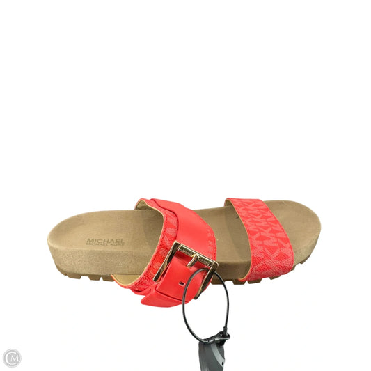 Sandals Flats By Michael By Michael Kors In Red, Size: 7.5