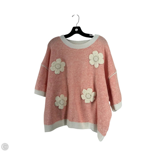 Sweater Short Sleeve By Shein In Pink, Size: 3x