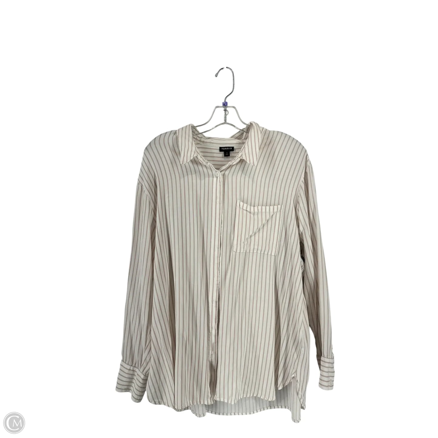 Top Long Sleeve By Torrid In Striped Pattern, Size: 1x