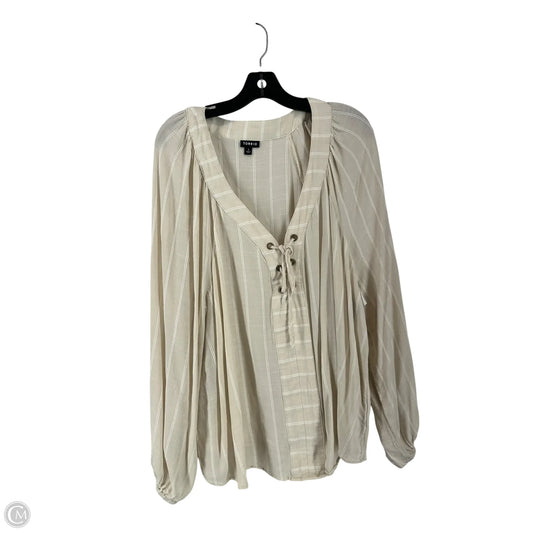 Top Short Sleeve By Torrid In Tan, Size: 1x