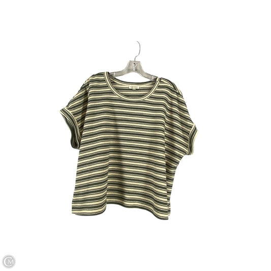 Top Short Sleeve By Ee Some In Green & Tan, Size: M