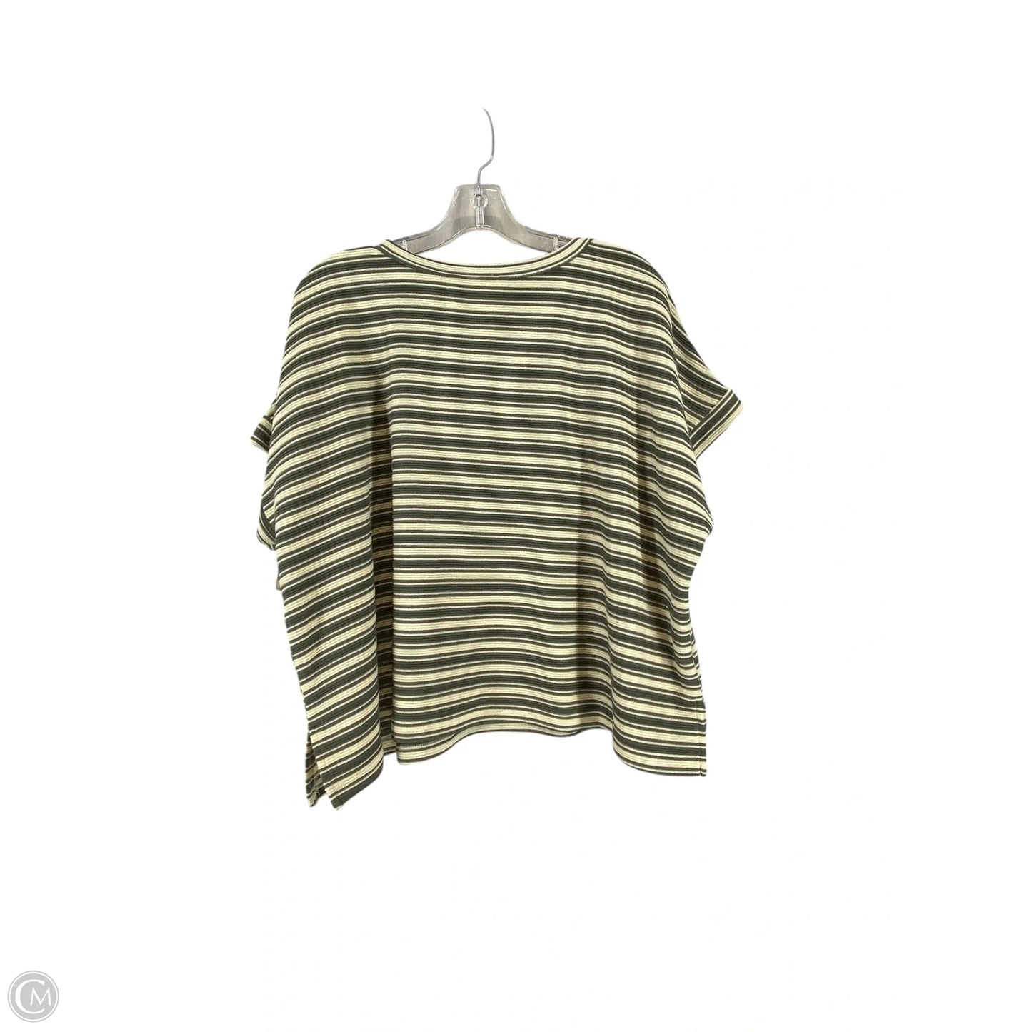 Top Short Sleeve By Ee Some In Green & Tan, Size: M