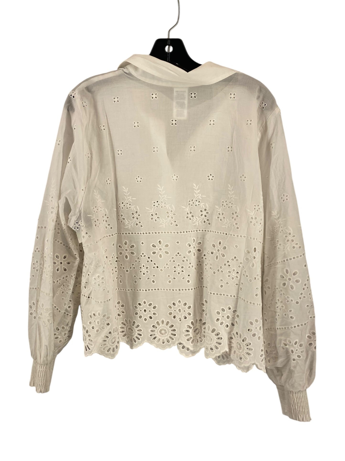 Top Long Sleeve By Cabi In White, Size: Xl