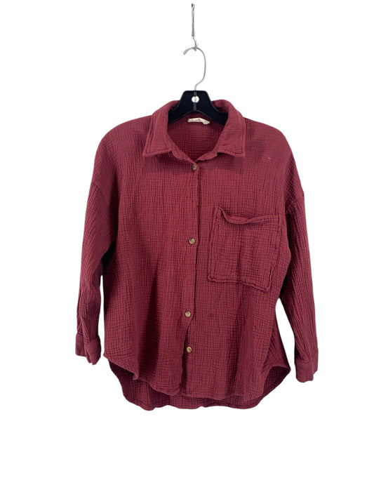 Top Long Sleeve By Altard State In Maroon, Size: S